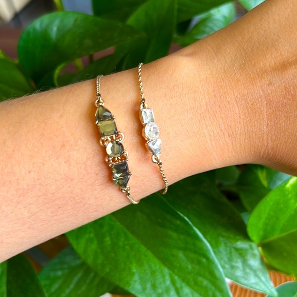 Geometric Gold Bracelets (Set of 2) - Picture 1 of 4